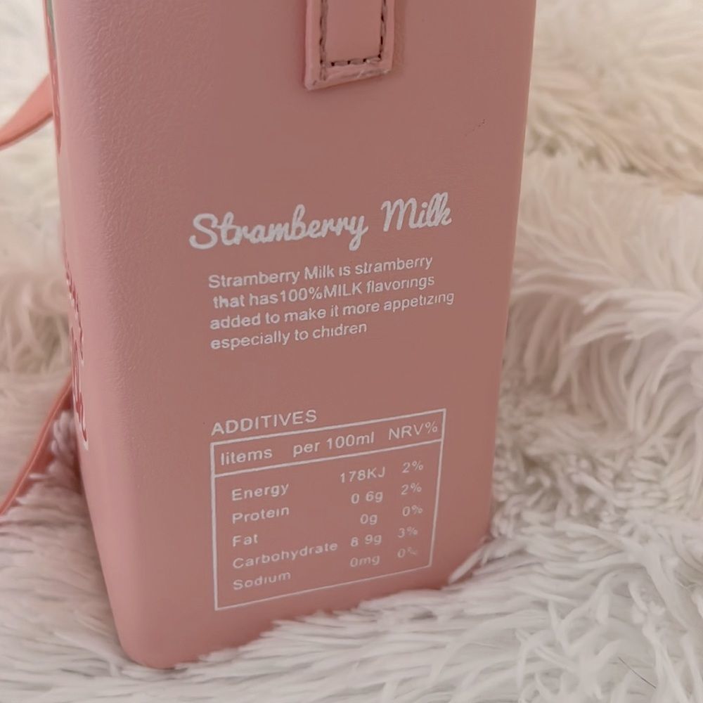 Boutique Strawberry Milk Carton Mini Purse - Picture 5 of 12